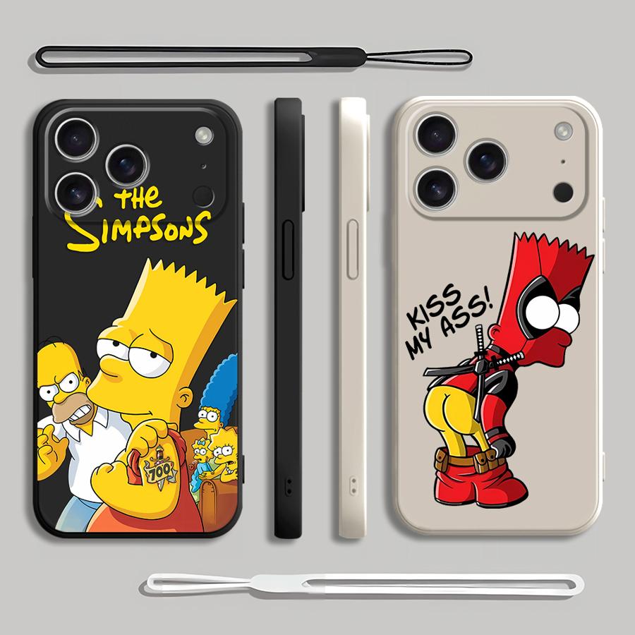 Lanyard Anime Logo - Rote Bart Simpson Handyhülle für Apple