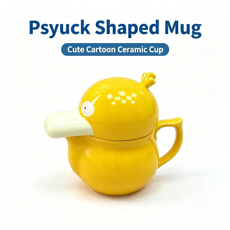 Anime Merchandise Mugs - Kreative Psyduck Haus-Keramiktasse Anime-Actionfigur Anime-Merchandise Schreibtischdekoration