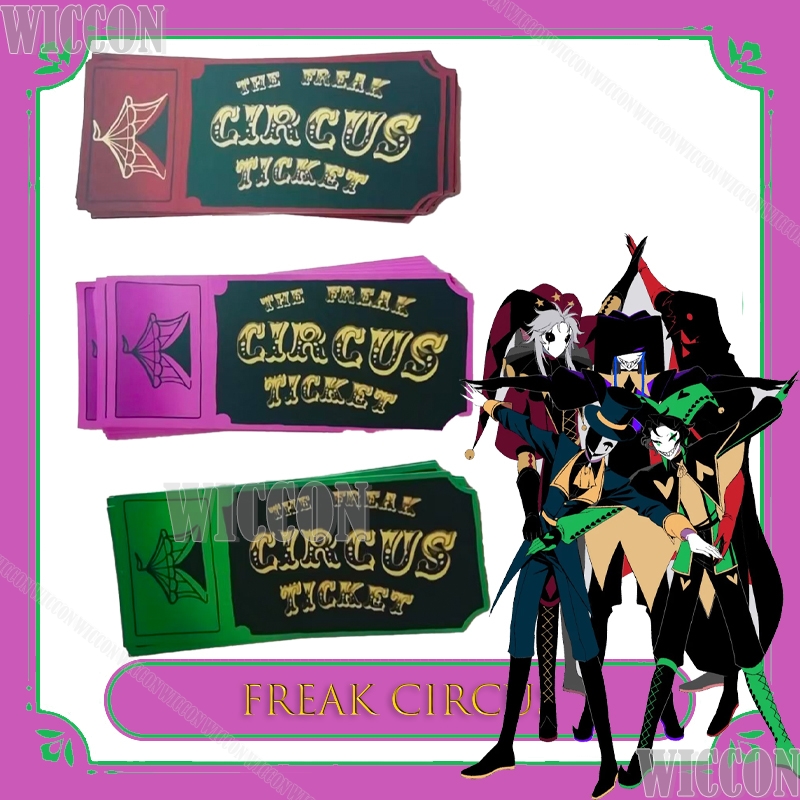 Anime Merchandise Europe - Freak Zirkus Ticketkarte Rot Grün Rosa