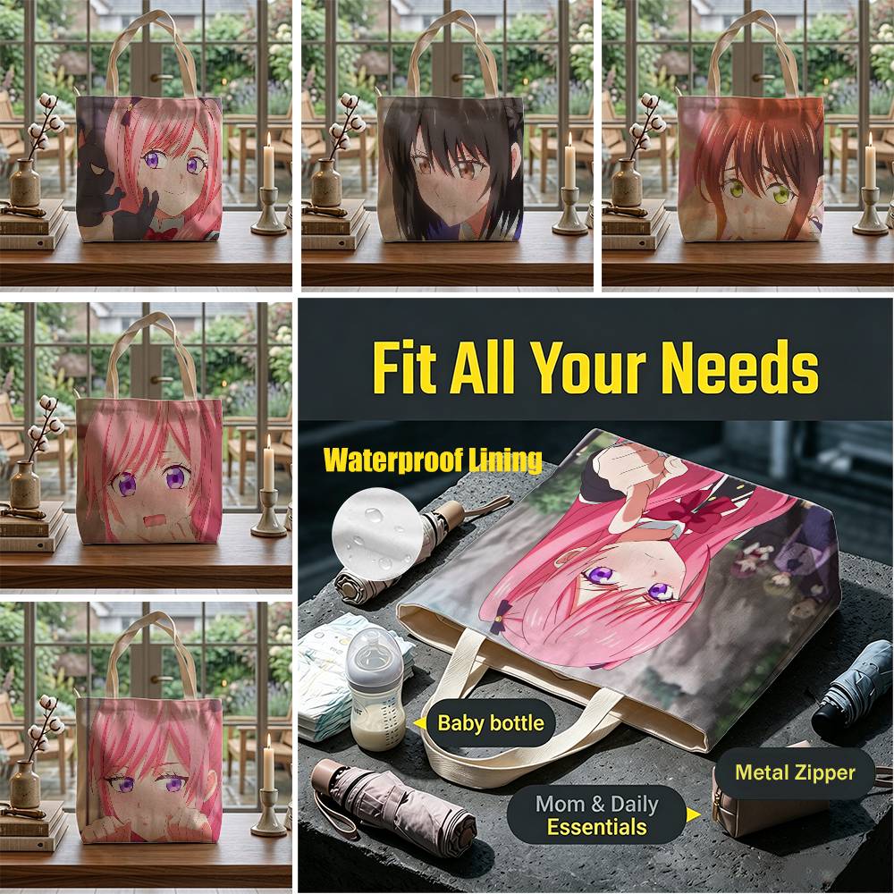Anime Merch Shopping - Anime Kuromajo Offizielle Merch-Aufbewahrungstaschen, wasserdichte Canvas-Taschen,