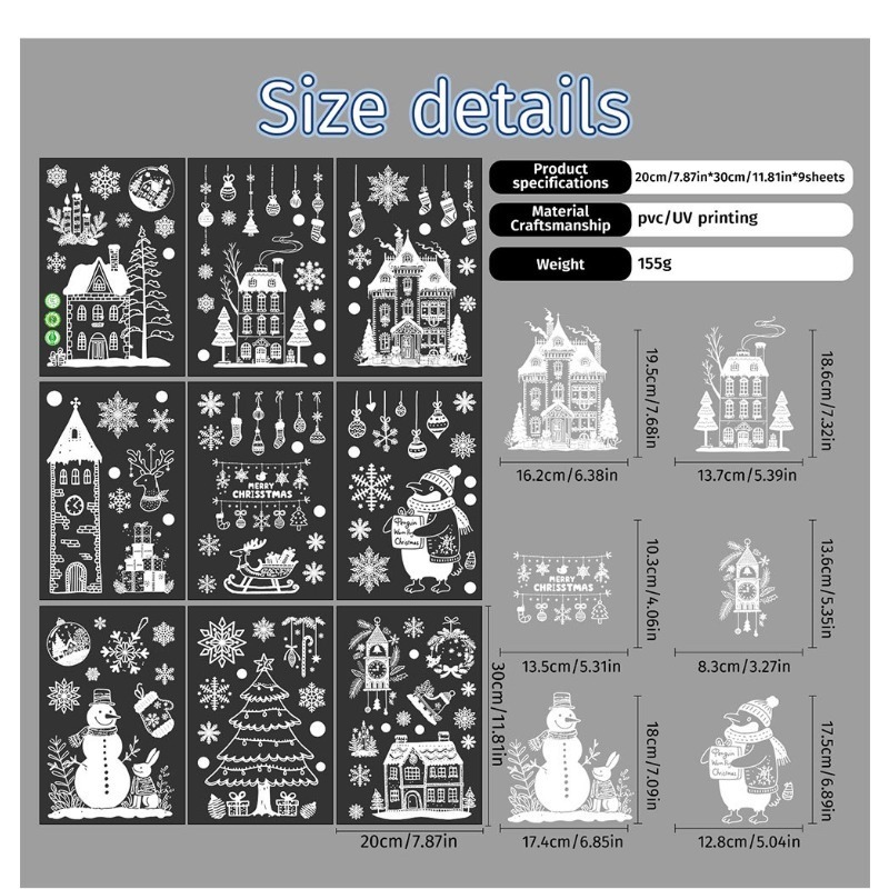 9 Blatt/Set mit neuen statisch – Sticker Sheet Set Bewertung und Preis